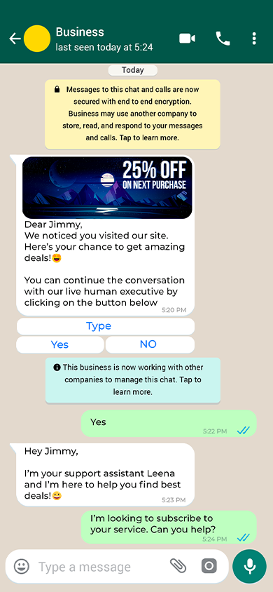 WhatsApp Phone screen
